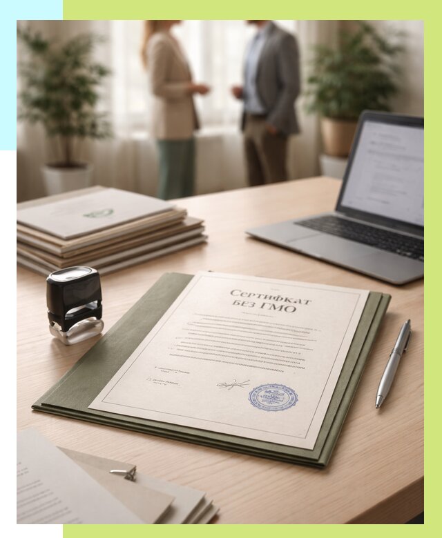 Сертификат без ГМО в Балашихе от 7690 р. оформить срочно Алешин-Блш