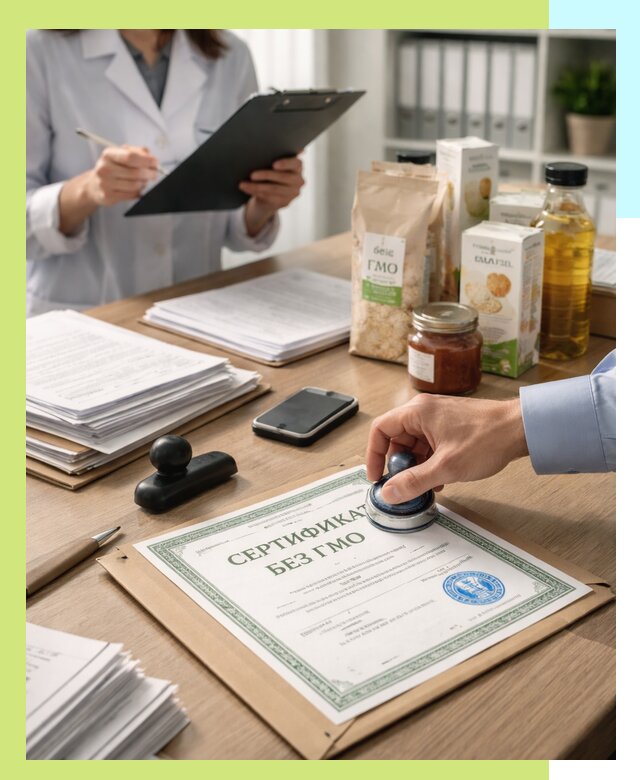 Получение сертификата Без ГМО для продукции в Балашихе